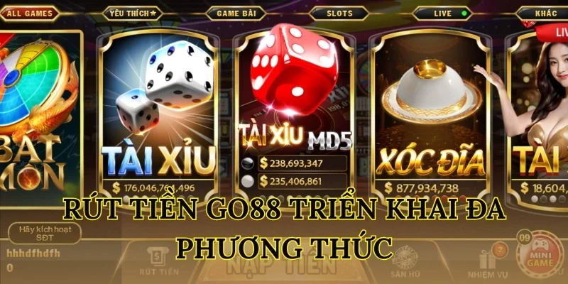 Các phương thức rút tiền Go88 chính thức